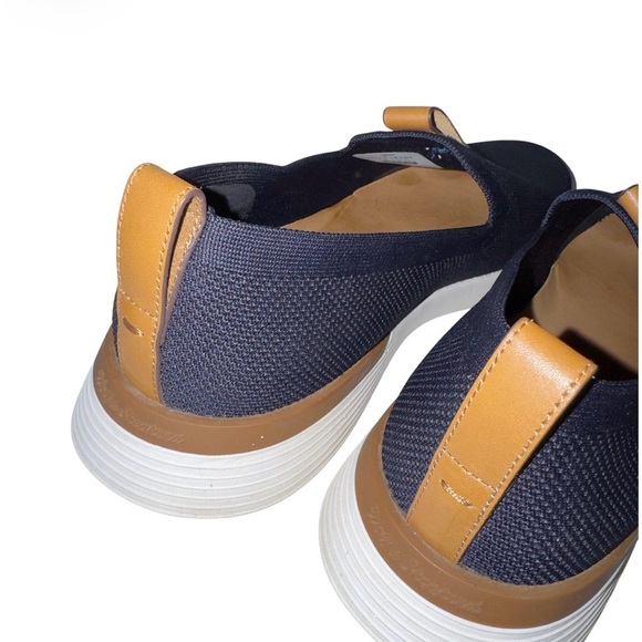 Wolf & Shepard Swift Knit Loafer Navy Sz 13 Slip-On Tan Leather Comfort Preppy main image 13